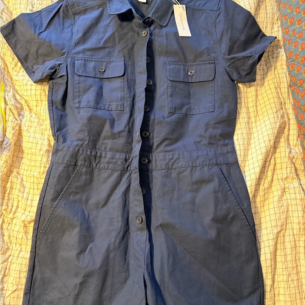 Outerknown Navy Button-Down Collared Shirt NWT - image 1